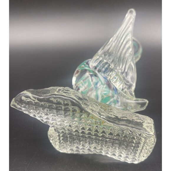 VTG Art Glass Swan Figurine Paperweight 6.5” - Picture 5 of 5
